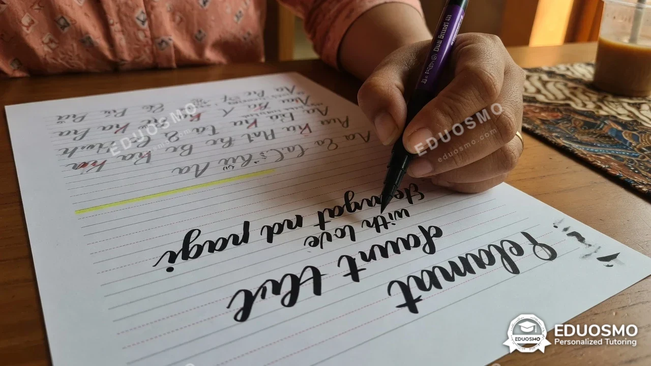 Galeri kelas handwriting improvement: siswa bersama tutor Eduosmo di Bandung