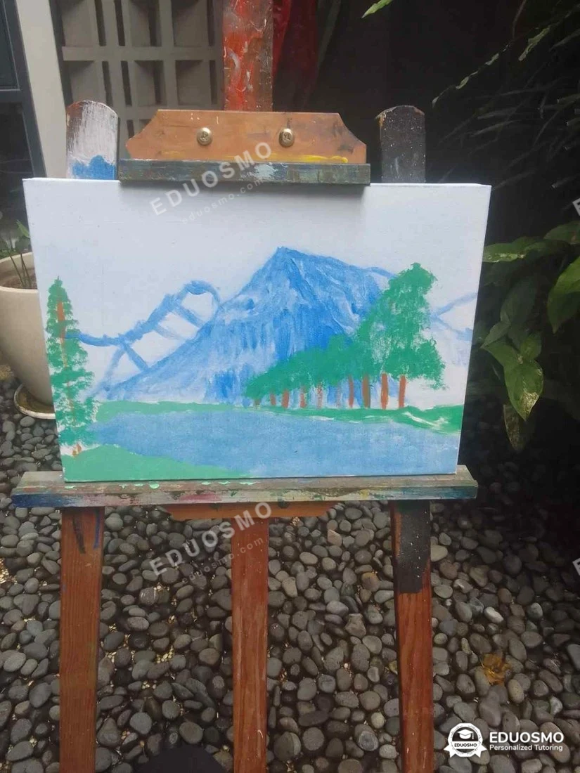 Momen sesi melukis sedang berlangsung, Bandung