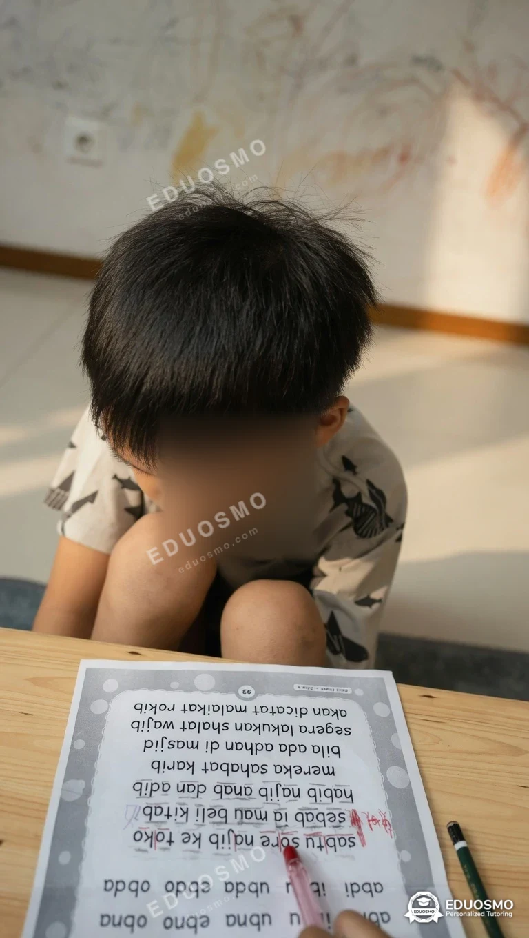 Galeri kelas anak usia KB TK pre school: siswa bersama tutor Eduosmo di Bandung