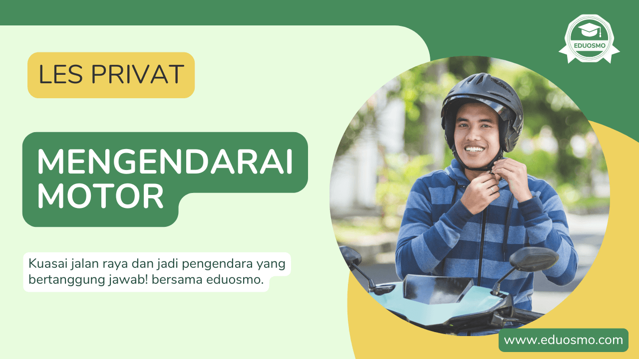 Les Privat Mengendarai Motor di Bandung